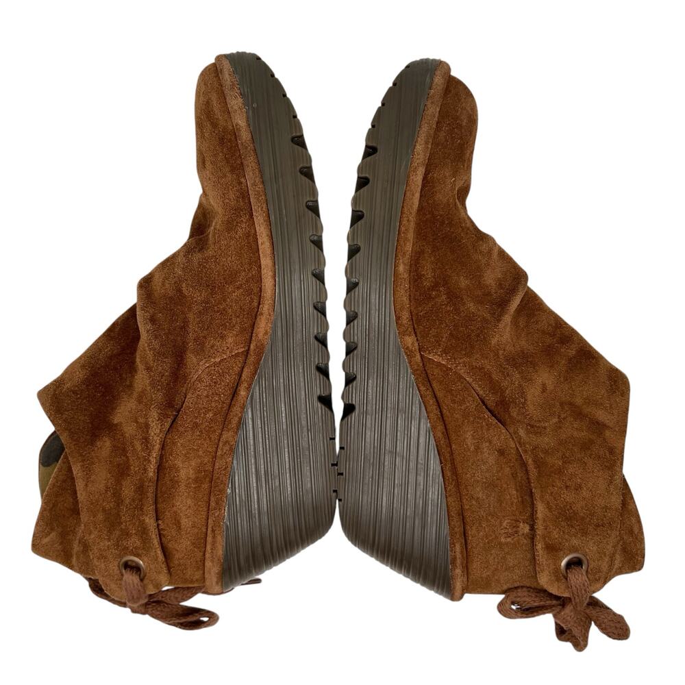 Fly London Yebi Camel Brown/Tan Suede Wedge Booties Ankle Boots Size 10 - Picture 4 of 7
